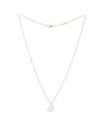  Sweet Alhambra Butterfly Pendant Necklace 18K Gold and Mother of Pearl, 15 - 15.75"