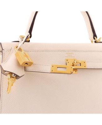 Kelly 25 Handbag Light Epsom with Gold Hardware