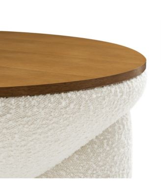  Tridome Round Boucle Upholstered Storage Coffee Table