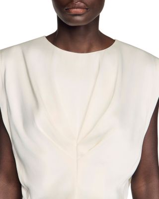 Pleated Satin Crop Top