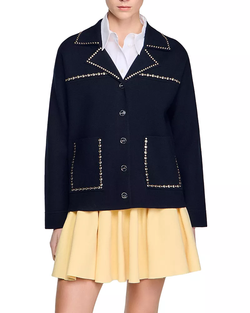 Sandro Studded Cardigan