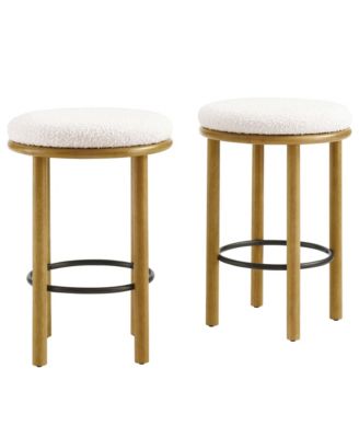 Fable Boucle Fabric Counter Stools, Set of 2
