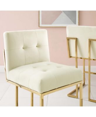  Privy Gold Stainless Steel Performance Velvet Counter Stool