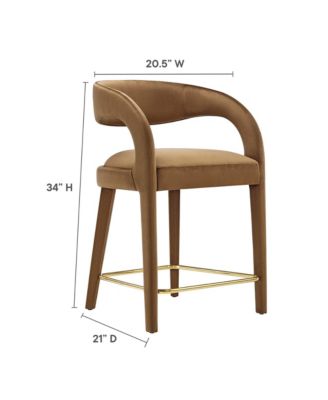  Pinnacle Performance Velvet Counter Stool Set of 2