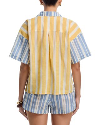 Cassis Camp Shirt & Shorts Swim Cover-Up