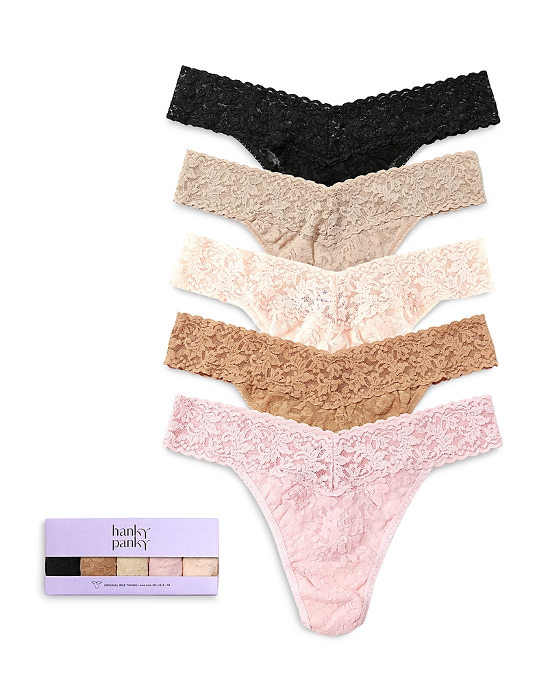 Hanky Panky Original-Rise Thongs, Set of 5