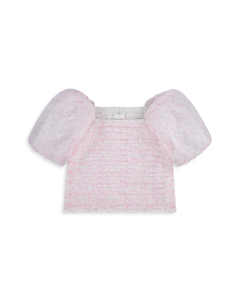 abercrombie kids Girls' Emerson Organza Puff Sleeved Top - Big Kid