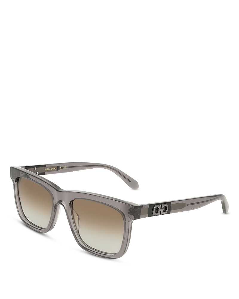 Ferragamo Color Block Keyhole Bridge Rectangular Sunglasses, 55mm