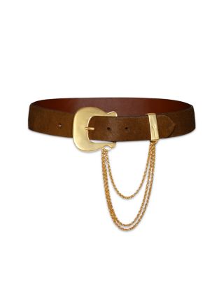 Leather Chain Trim Belt