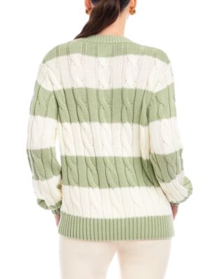 Avalee Stripe Cable Knit Sweater