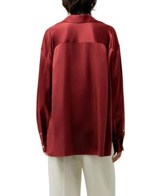  Scarlet Oversize Silk Shirt