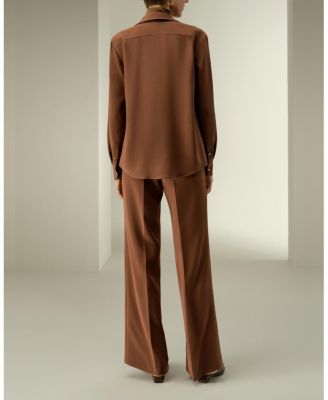  Basic Silk Spread Collar Shirt