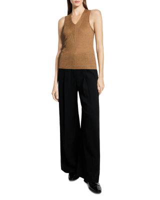 Linen Blend Ribbed Sweater Tank