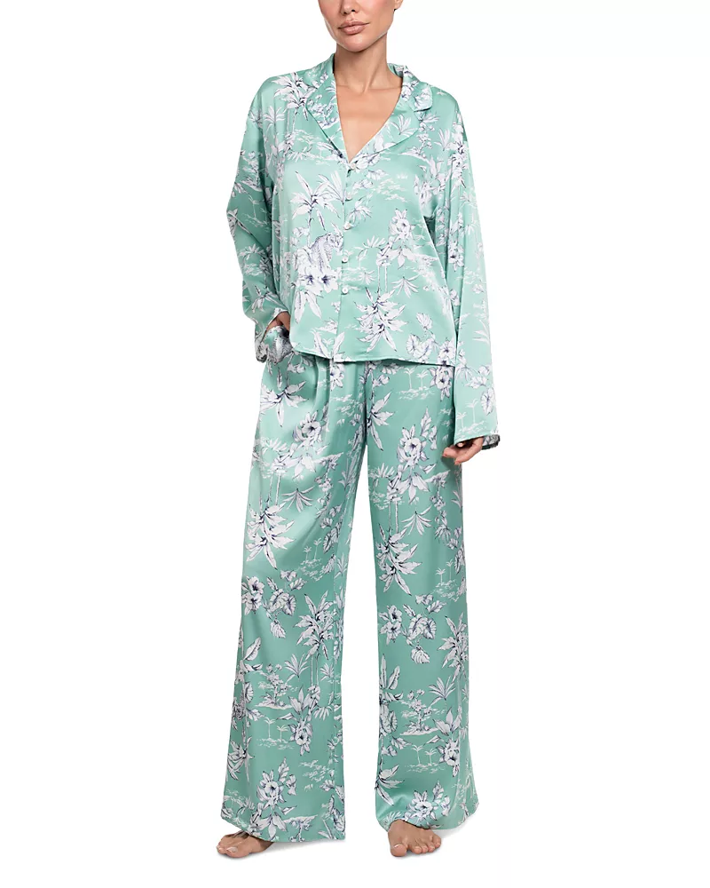 Midnight Bakery Printed Satin Long Sleeve Pajama Set