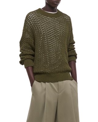 Open Stitch Crewneck Sweater