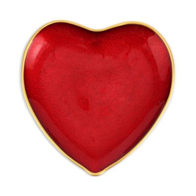 Baroque Glass Red Heart Plate
