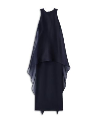 Silk Sleeveless Overlay Gown