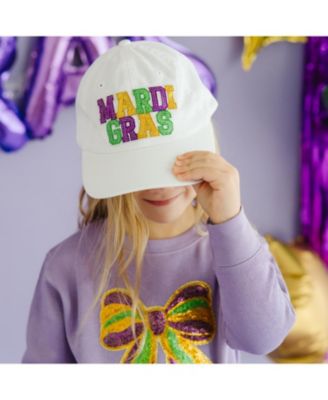  Girls' Mardi Gras Sequin Patch Baseball Hat - Little Kid, Big Kid