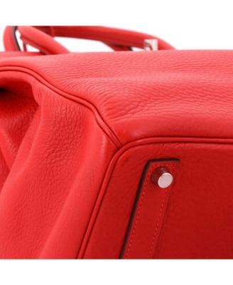 HAC 32 Handbag Red Clemence with Palladium Hardware
