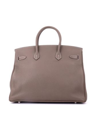 Birkin 35 Handbag Grey Clemence with Palladium Hardware