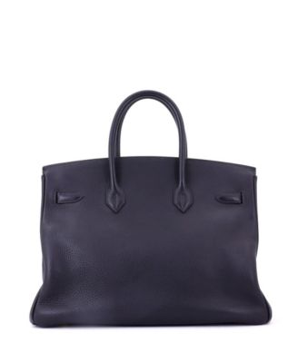 Birkin 35 Handbag Blue Togo with Gold Hardware