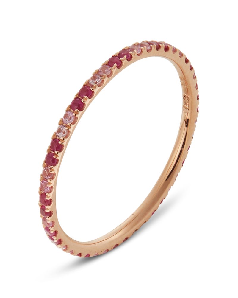 Ileana Makri 18K Rose Gold Fine Classic Ruby & Pink Sapphire Eternity Band
