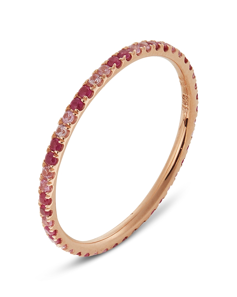 Ileana Makri 18K Rose Gold Fine Classic Ruby & Pink Sapphire Eternity Band