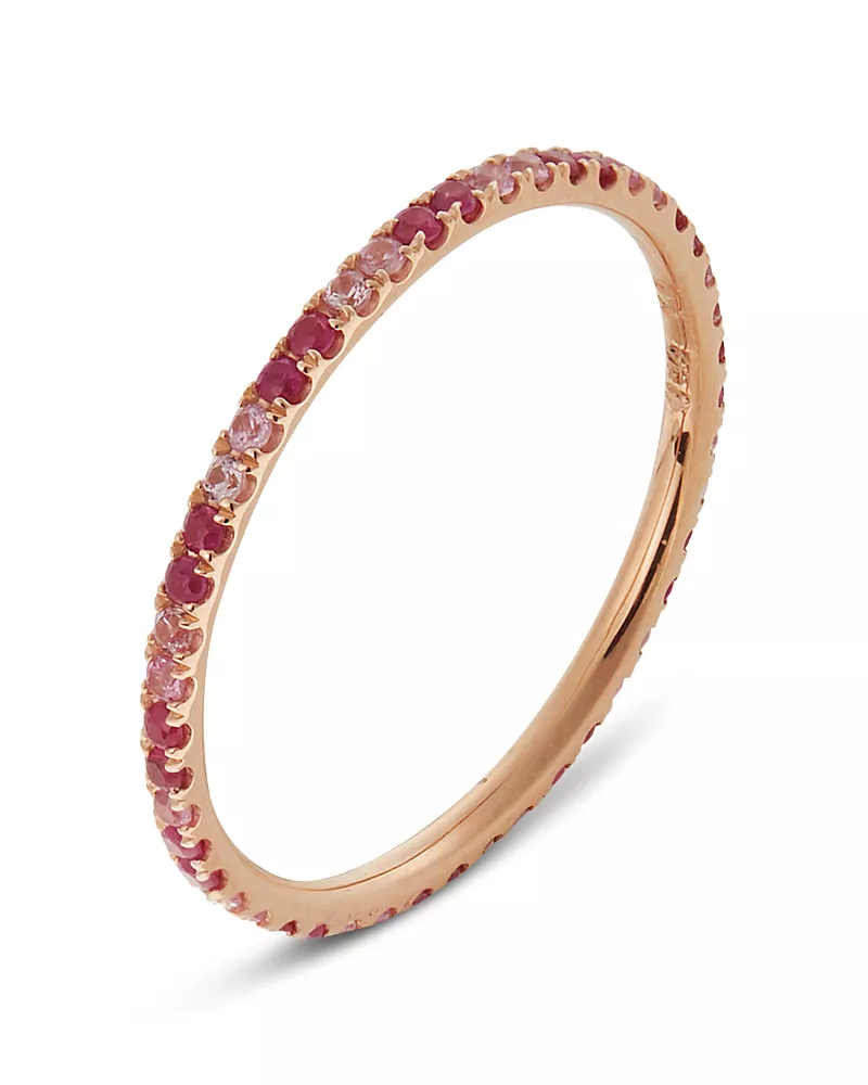 Ileana Makri 18K Rose Gold Fine Classic Ruby & Pink Sapphire Eternity Band