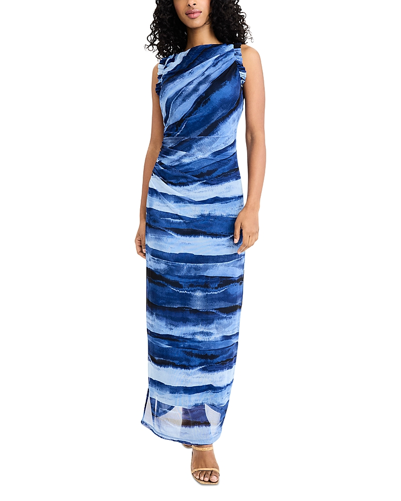 Donna Morgan Ruffled Trim Midi Dress