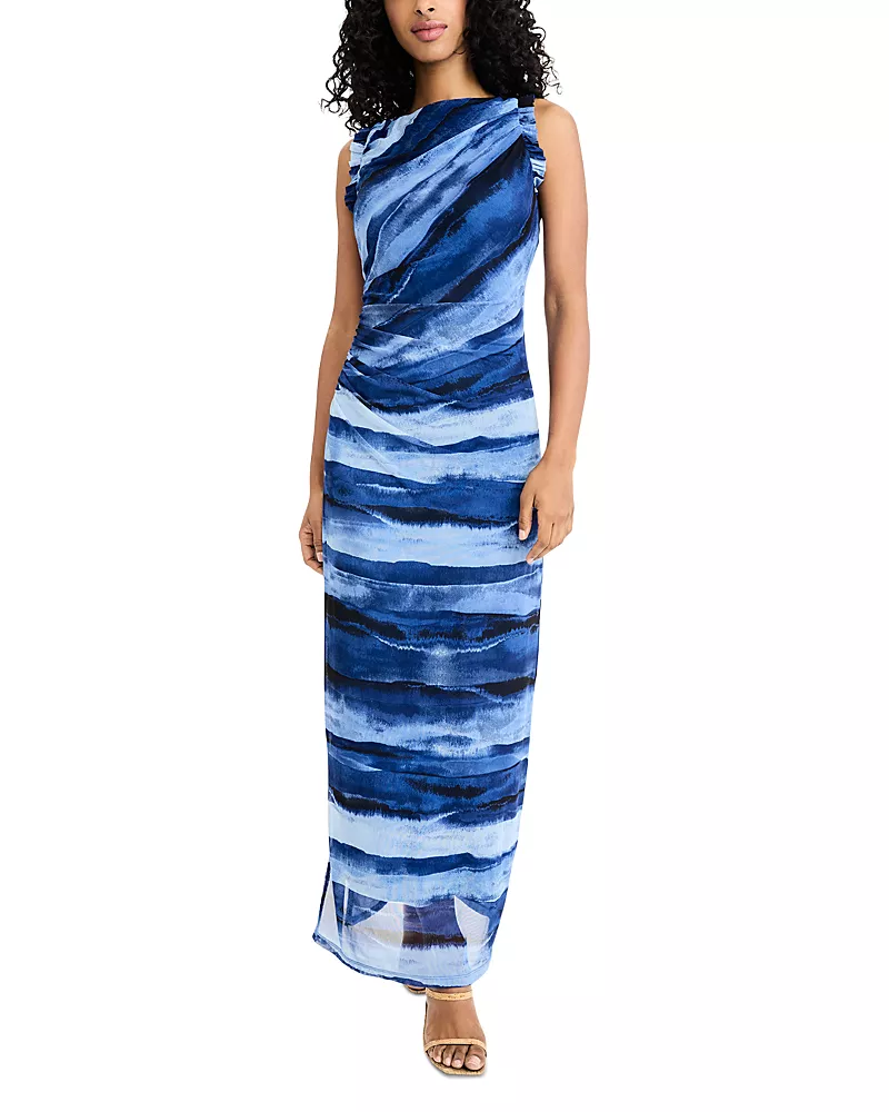 Donna Morgan Ruffled Trim Midi Dress