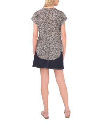 Split Neck Cap Sleeve Top