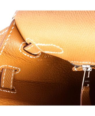 Kelly 25 Handbag Brown Epsom with Palladium Hardware
