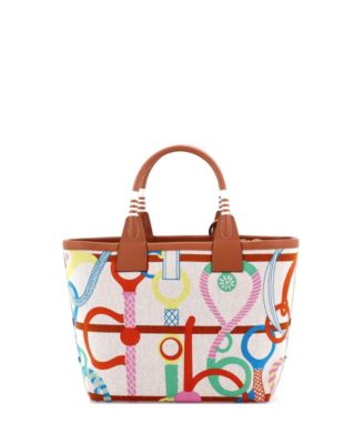 25 Sac Steeple Tote Printed Toile with Leather
