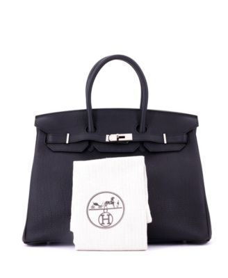 Birkin 35 Handbag Black Togo with Palladium Hardware