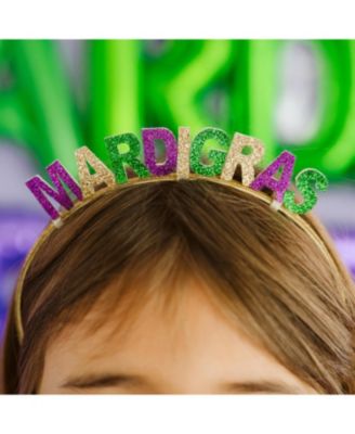 Girls' Mardi Gras Tiara Headband - Ages 3+