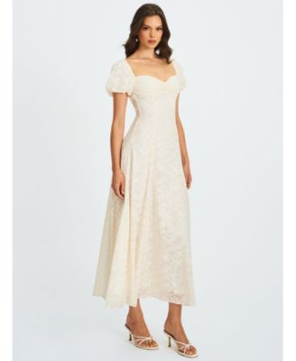  Pandora Bubble Sleeve Backless Maxi Dress