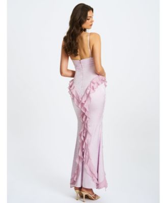  Paolina Jacquard Ruffle Mermaid Maxi Dress
