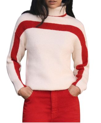  Women's Contrast Stripe Sweater