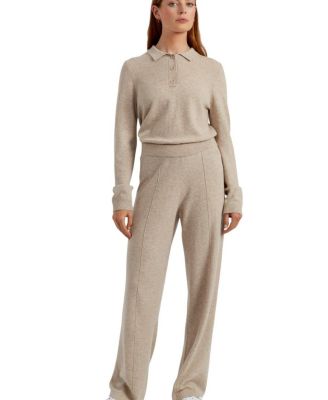  Women's Wool Cashmere Wide Leg Track Pants