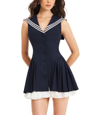  Calliope Sailor Pleated Mini Dress