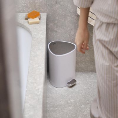 Easy Store 5L Pedal Trash Bin with Liner Storage - White