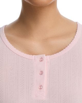 Blissful Long Sleeve Henley Shortie Pajama Set