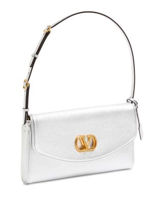 DeVain VLogo Laminated Nappa Leather Small Shoulder Bag