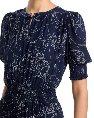 Elbow Sleeve Button Down Airflow Fit and Flare Dress