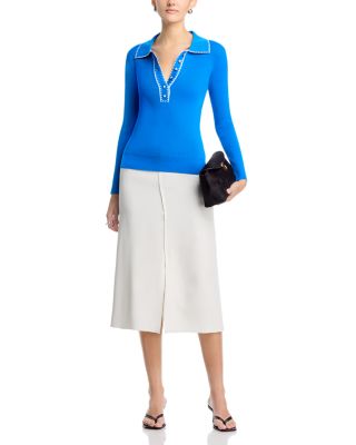 Contrast Whipstitch Rib Sweater