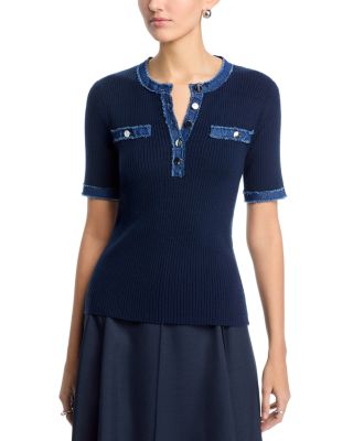 Elbow Sleeve Crewneck Top