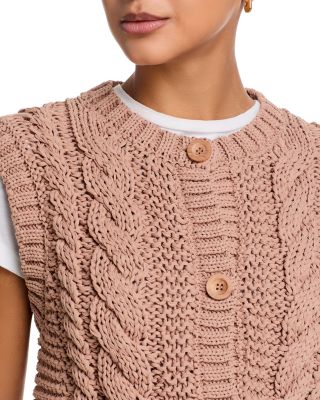 Sleeveless Cable Knit Sweater - Exclusive
