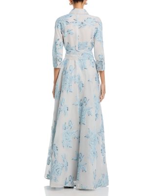 Metallic Jacquard Shirt Dress Gown