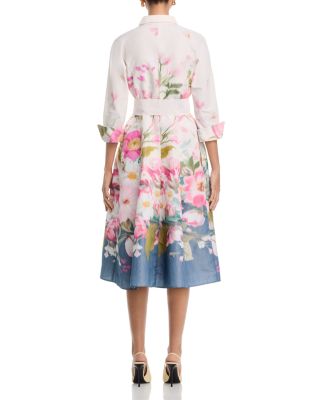 Taffeta Digital Floral Shirtdress