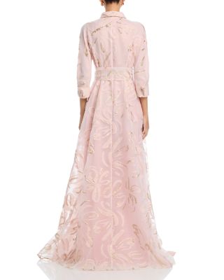 Metallic Organza Shirt Gown